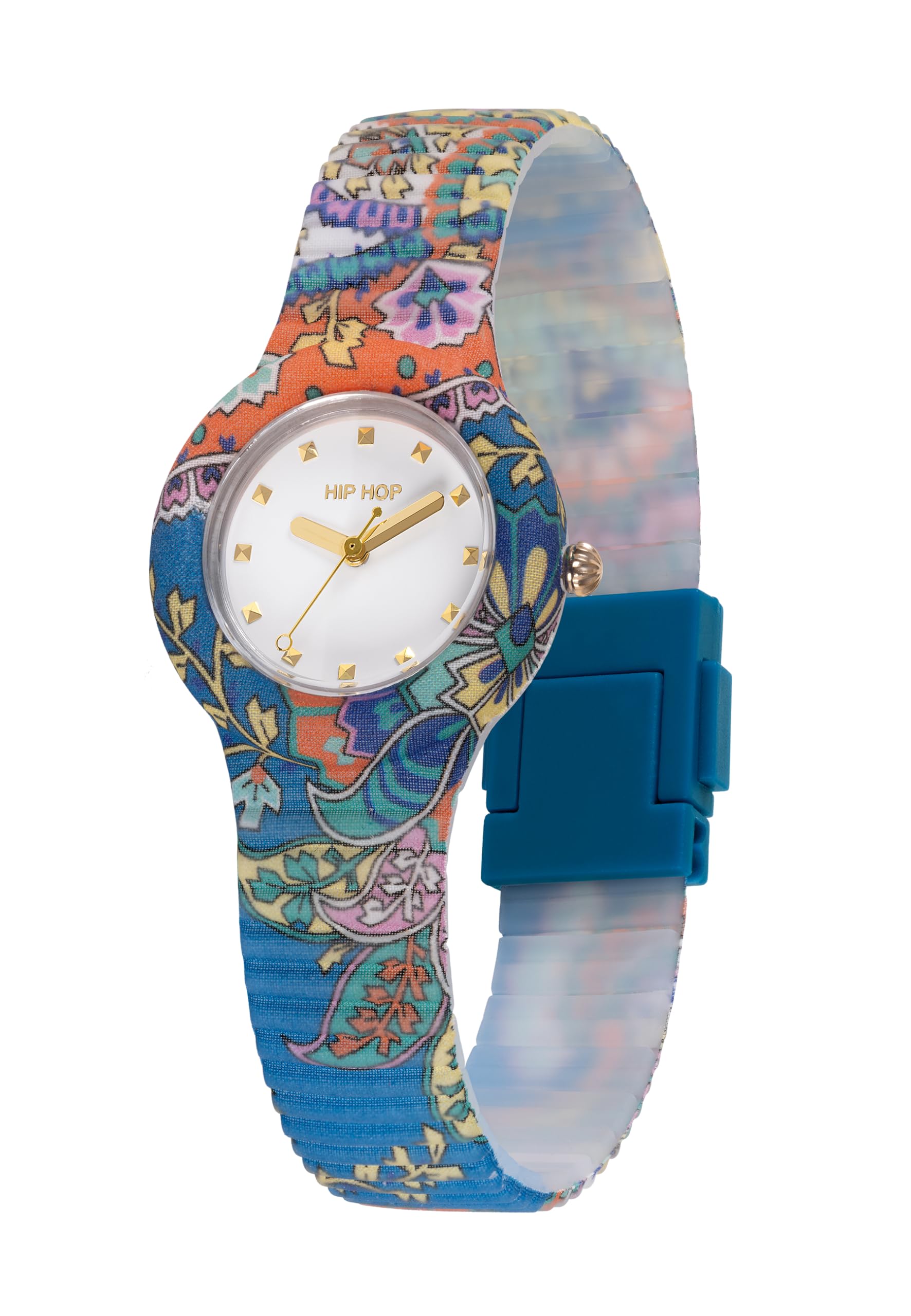 Hip Hop Paisley orologio donna blu cotone 32 mm