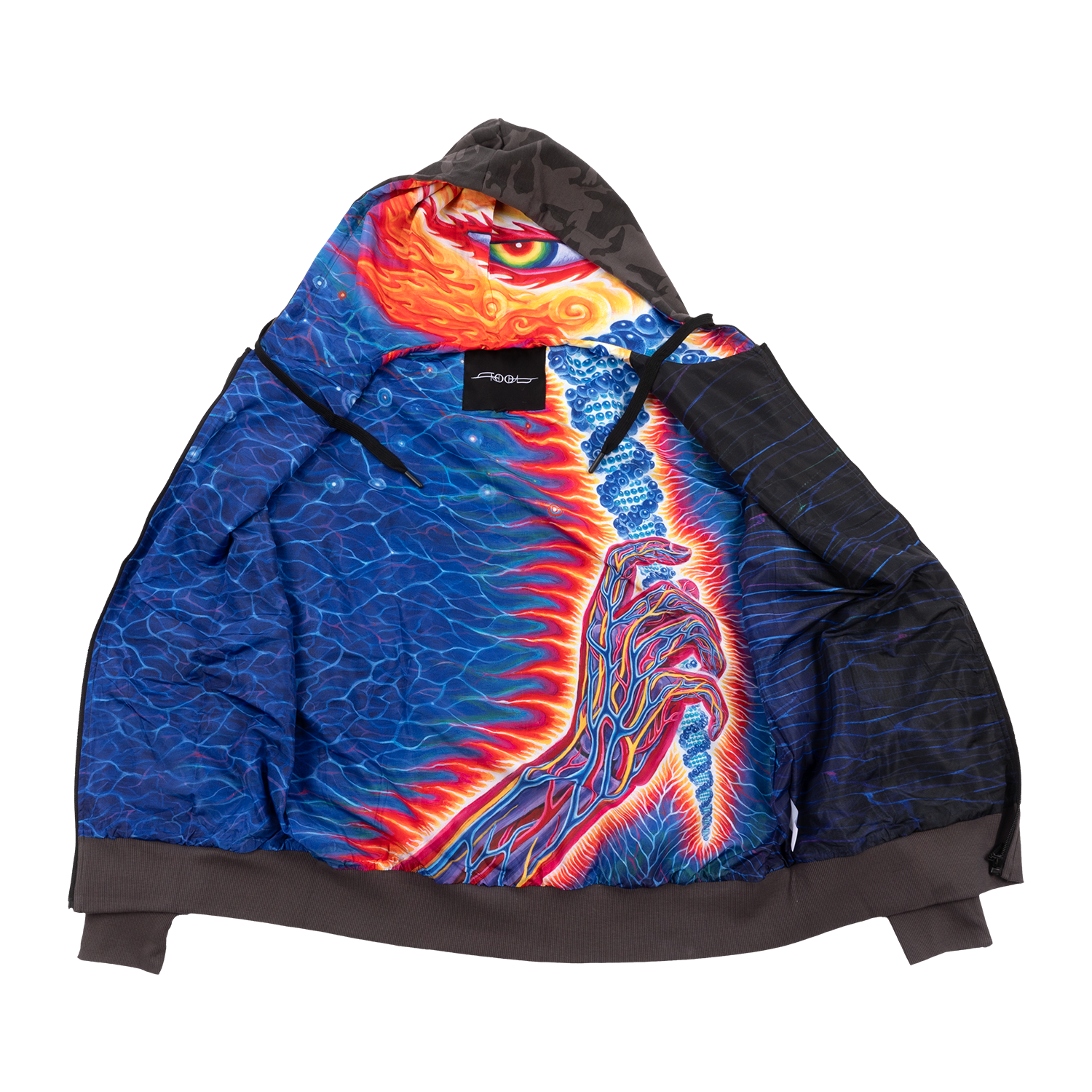 Tool Fear Inoculum Felpa Zip Camo Foderata Nera