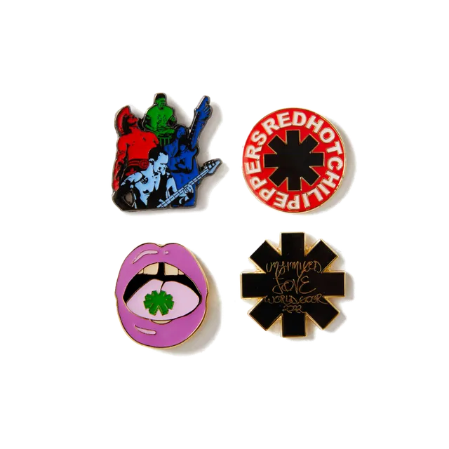Red Hot Chili Peppers Enamel Pin Set spille smaltate 4 pezzi oro