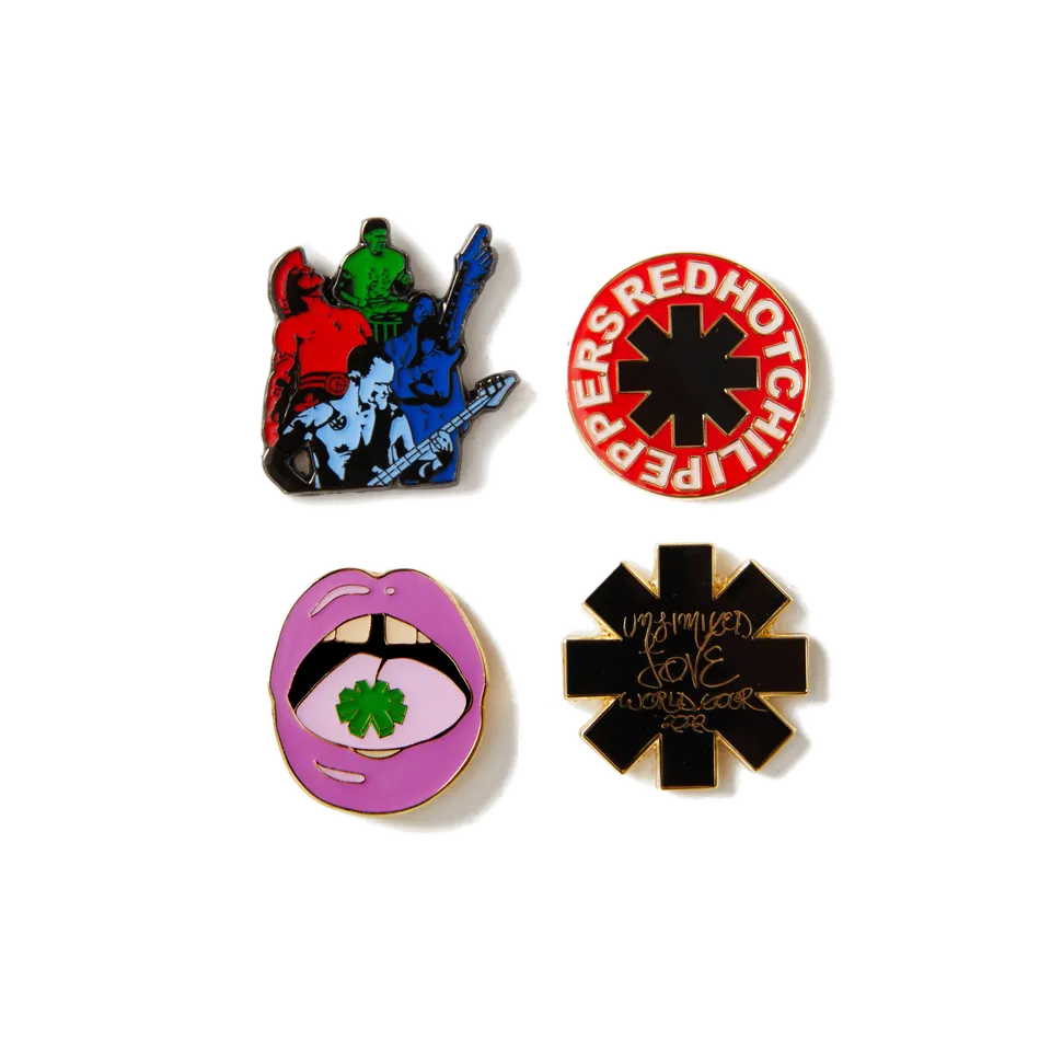 Red Hot Chili Peppers Enamel Pin Set spille smaltate 4 pezzi oro