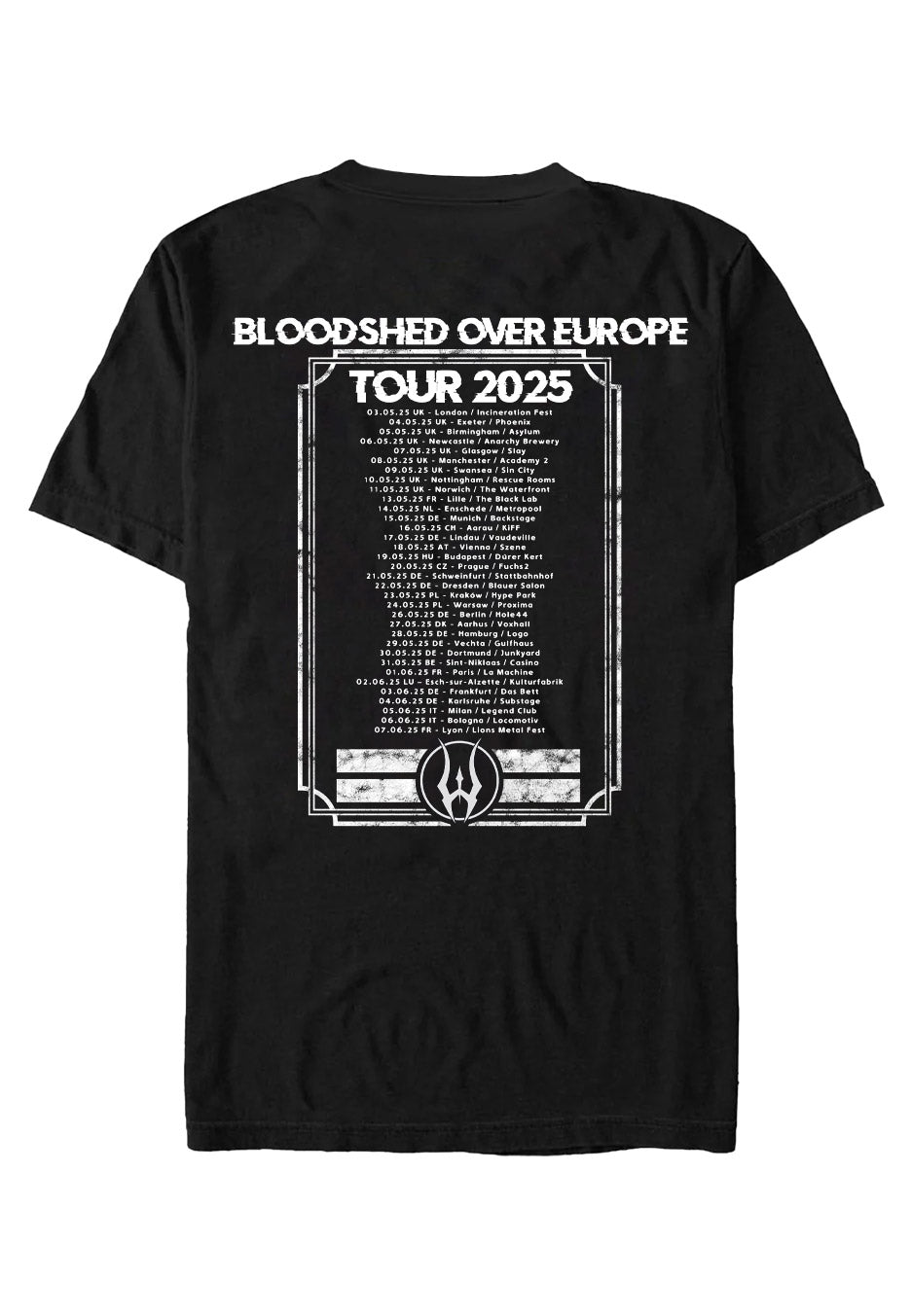 Warbringer Vortex Of Violence Tour 2025 T-Shirt nera thrash