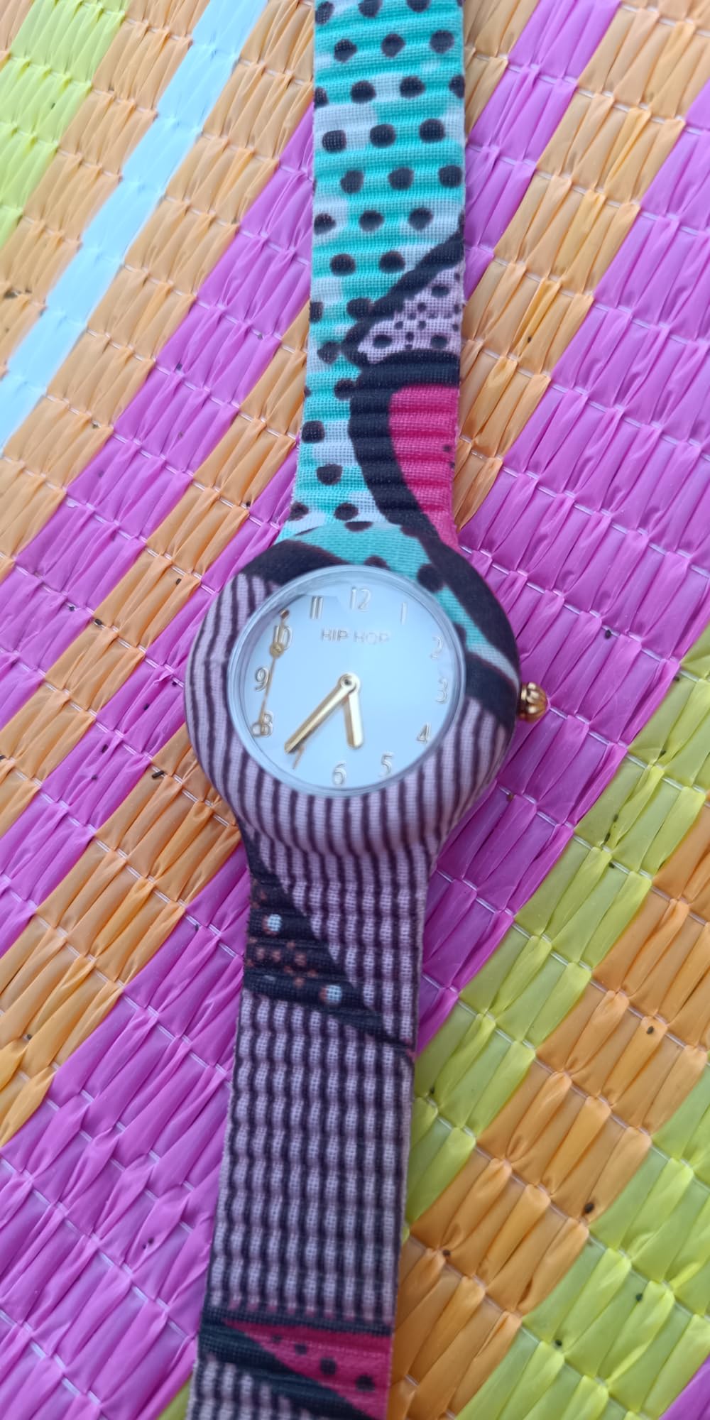 Hip Hop Wax Block orologio donna giallo e lilla 32 mm quarzo