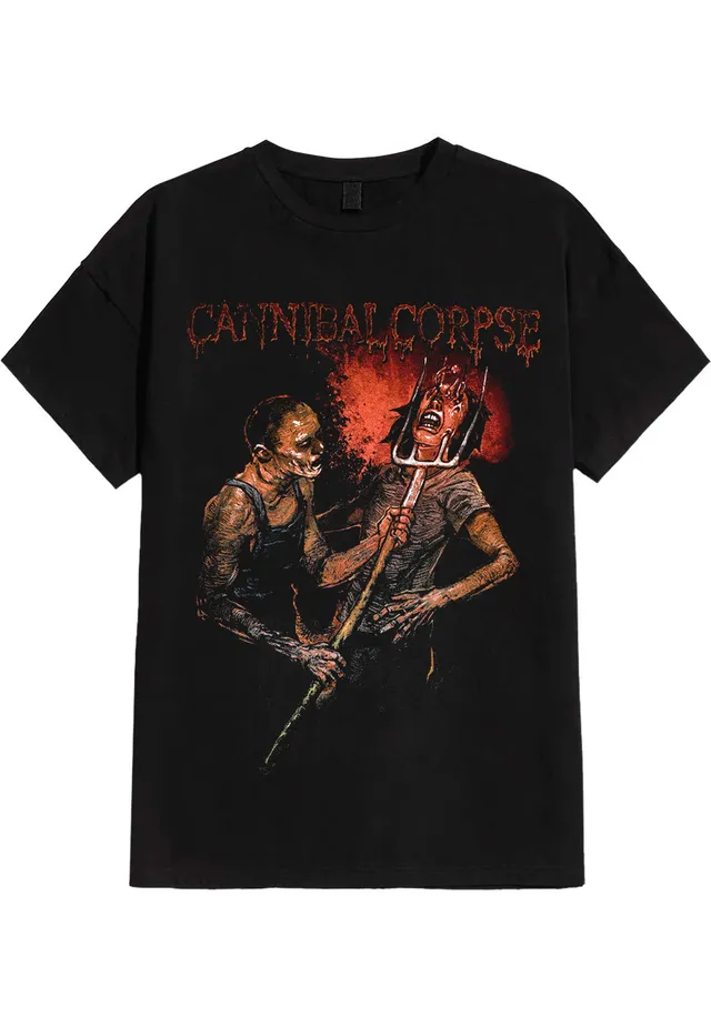 Cannibal Corpse Pitch Fork Impalement T-Shirt nera jersey